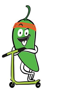 pepper on a scooter